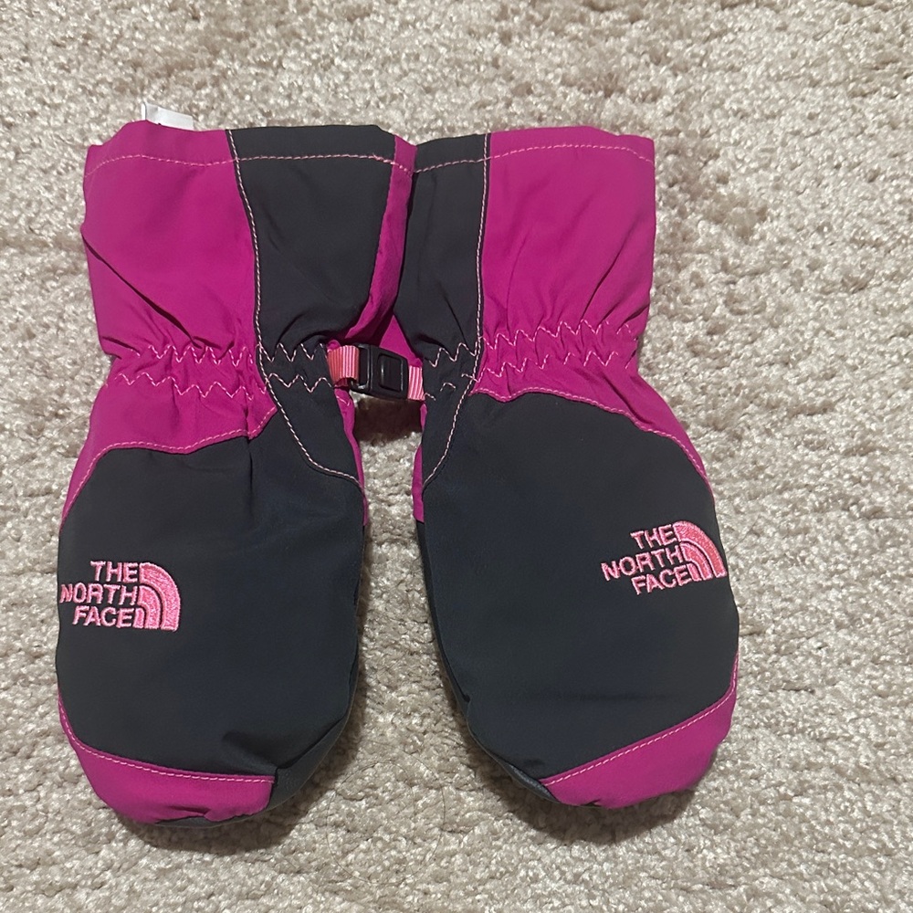 The North Face Kids' Fuchsia and Black Mittens